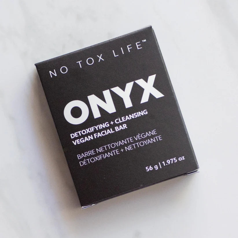 No Tox Life SOLIDSILK ONYX vegan facial cleansing bar 56 g in black packaging